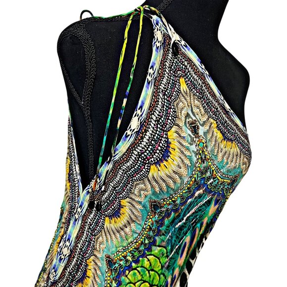 Shahida Parides 3 Ways Animal Print Maxi Silk Dress Multicolor ADINA PORTER - Picture 8 of 13